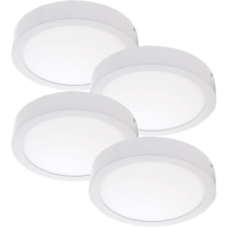 Lot de 4 plafonniers LED 20 W 2 000 lm 4 200 °K Surface 40 000 H [HO-2029P4-W]