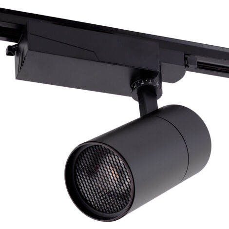 Spot LED sur Rail 30W 2700Lm CRI90 4200ºK Monophasé 40 000H Anti-éblouissant [HO-FC-30W-AD-BW] (1/5)