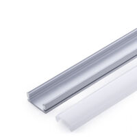 Greenice – Profilé aluminium pour bande LED – Diffuseur opale 1M – Pour éclairage encastré et décoratif – Clips de fixation inclus
