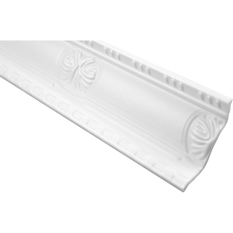 Deckenleisten glatt weiß Polyurethane Eckleisten für Wand und Decke  M-Profile: 2 Meter / 1 Leiste