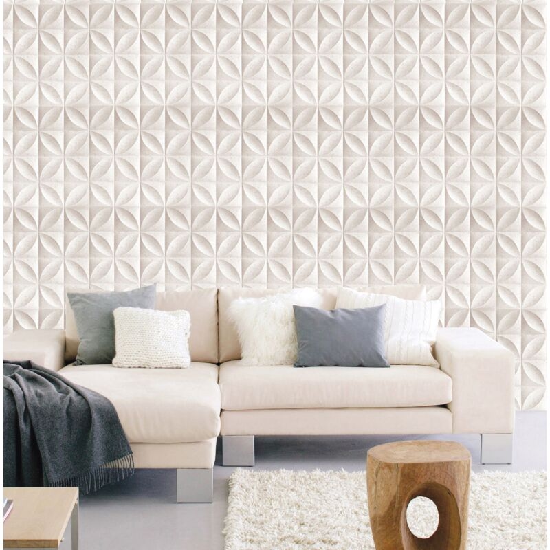 marbet design Wanddekoobjekt ANET (2 qm Deckenplatten aus Styropor -  50x50cm EPS Wand- und Deckenverkleidung weiße Platten Dekor formfest)