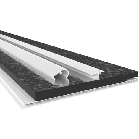 Einklebe-Sockelleiste für Designbeläge, Höhe: 100 mm, Breite: 6 mm,  Aluminium (silber eloxiert), selbstklebend, Typ: 464