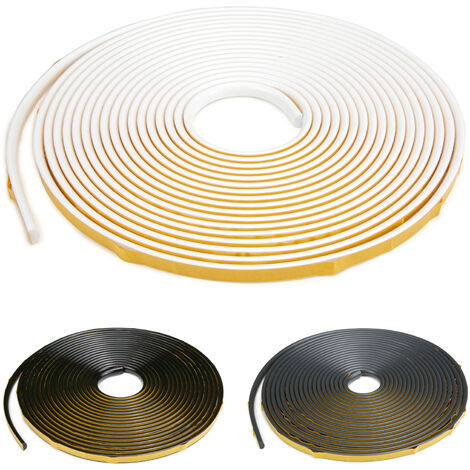 HEXIMO Flexible Zierleiste selbstklebend PVC Kantenschutz Fugenband Kunststoff Dekoration: Weiß, 10 Meter