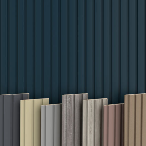 BEATS Lamellen 2,75m HEXIM MDF Holz Lamellenwand Wandverkleidung Lamellenpaneele Wand Paneele stoßfest: Ocean, Set (58cm breit)