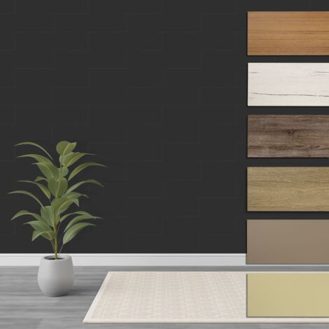 HEXIM Paneele S 1,04 m² MDF Holzpaneele Wandpaneele Wandverkleidung Holz Natur stoßfest: Black Lead, 9 Paneele / 1.04 m²