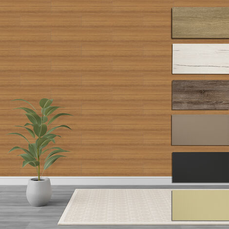 HEXIM Paneele S 1,04 m² MDF Holzpaneele Wandpaneele Wandverkleidung Holz Natur stoßfest: Tick, Set (18 Paneele + Montagekleber)