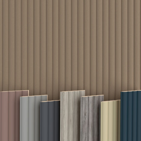 WAVE Lamellen 2,75m HEXIM MDF Holz Lamellenwand Wandverkleidung Lamellenpaneele Wand Paneele stoßfest: Start- / Endlamelle, Pure Wood