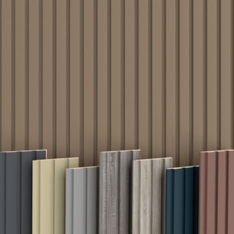 BEATS Lamellen 2,75m HEXIM MDF Holz Lamellenwand Wandverkleidung Lamellenpaneele Wand Paneele stoßfest: Set (58cm breit), Pure Wood
