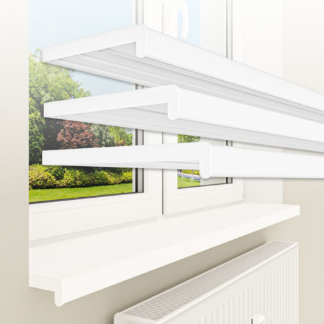 HEXIM Fensterbank bis 3 Meter Fensterbrett weiß matt glanz Kunststoff PVC innen DIN EN 13501-1: 25cm - Matt, 140cm lang