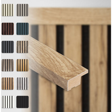 HEXIM Akustikpaneele Zubehör Abschlussleiste Lamellen MDF Wandverkleidung: Pecan, 137.5cm