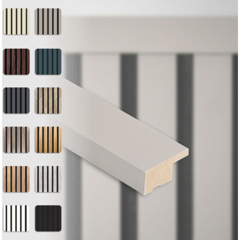 HEXIM Akustikpaneele Zubehör Abschlussleiste Lamellen MDF Wandverkleidung: Sandgrey, 275cm