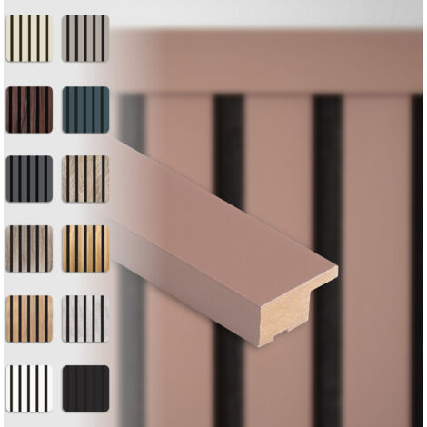 HEXIM Akustikpaneele Zubehör Abschlussleiste Lamellen MDF Wandverkleidung: Mauve, 137.5cm