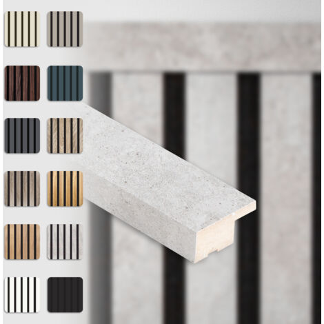 HEXIM Akustikpaneele Zubehör Abschlussleiste Lamellen MDF Wandverkleidung: Chicago Concrete, 275cm