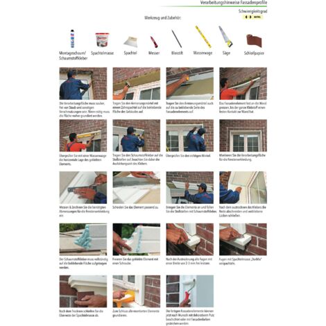 Fassade LED Stuck EPS PU wetterfest 30x65mm MC301:2 Meter / 1 Leiste