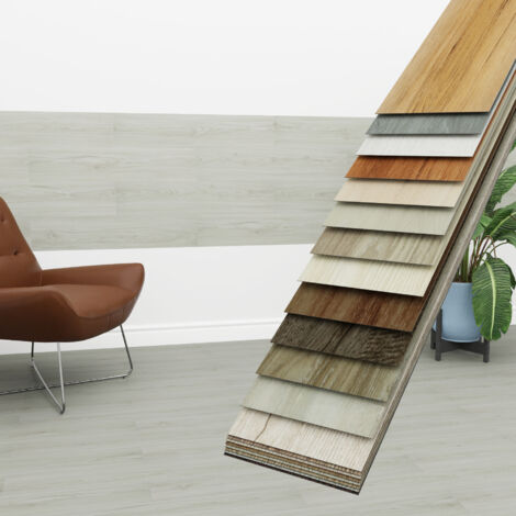 HEXIM Vinyldielen 0,97m² selbstklebend PVC Wandverkleidung Bodenbelag Holzoptik 91x15cm Paneele: 7 Dielen / 0.97 m², 2602-3  Frosted Ash