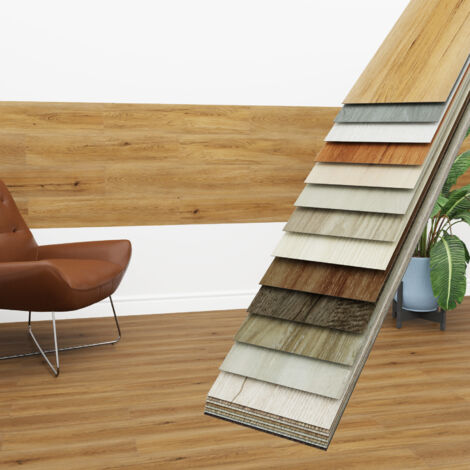 HEXIM Vinyldielen 0,97m² selbstklebend PVC Wandverkleidung Bodenbelag Holzoptik 91x15cm Paneele: 7 Dielen / 0.97 m², 1814-3  Rustic Oak