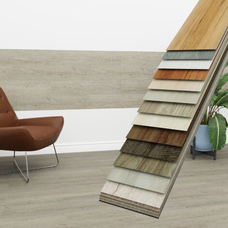 HEXIM Vinyldielen 0,97m² selbstklebend PVC Wandverkleidung Bodenbelag Holzoptik 91x15cm Paneele: 7 Dielen / 0.97 m², 1805-7  Driftwood Grey