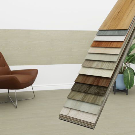HEXIM Vinyldielen 0,97m² selbstklebend PVC Wandverkleidung Bodenbelag Holzoptik 91x15cm Paneele: 7 Dielen / 0.97 m², 1801-18  Light Sandwood