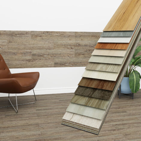 HEXIM Vinyldielen 0,97m² selbstklebend PVC Wandverkleidung Bodenbelag Holzoptik 91x15cm Paneele: 7 Dielen / 0.97 m², 1805-8  Weathered Oak