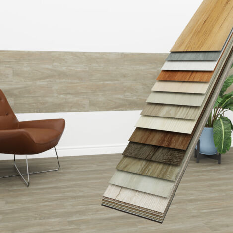 HEXIM Vinyldielen 0,97m² selbstklebend PVC Wandverkleidung Bodenbelag Holzoptik 91x15cm Paneele: 7 Dielen / 0.97 m², 5401-1  Soft Walnut