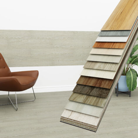 HEXIM Vinyldielen 0,97m² selbstklebend PVC Wandverkleidung Bodenbelag Holzoptik 91x15cm Paneele: 7 Dielen / 0.97 m², 1801-2 Ashwood Beige