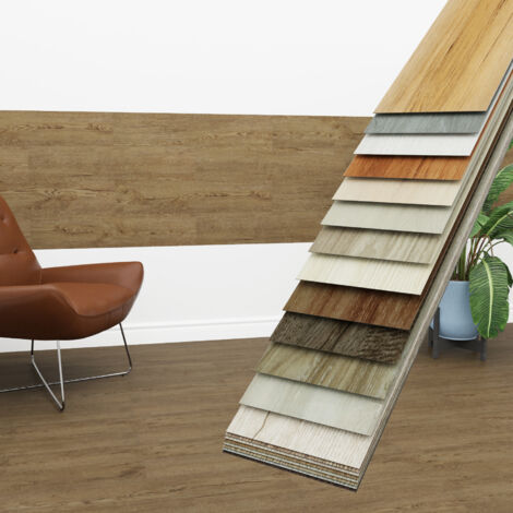 HEXIM Vinyldielen 0,97m² selbstklebend PVC Wandverkleidung Bodenbelag Holzoptik 91x15cm Paneele: 7 Dielen / 0.97 m², 1804-20  Rustic Pine
