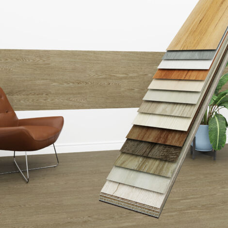 HEXIM Vinyldielen 0,97m² selbstklebend PVC Wandverkleidung Bodenbelag Holzoptik 91x15cm Paneele: 7 Dielen / 0.97 m², 1801-11  Smoky Oak