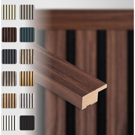 HEXIM Akustikpaneele Zubehör Abschlussleiste Lamellen MDF Wandverkleidung: 137.5cm, Catania Oak