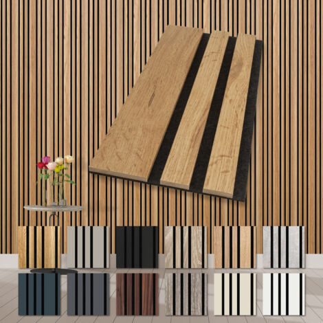 HEXIM Akustikpaneele Holz Mila Musterstücke flexible Wandpaneele Kombipaneel Wandpaneele MDF Akustikfilz: Pecan, 1 Musterstück