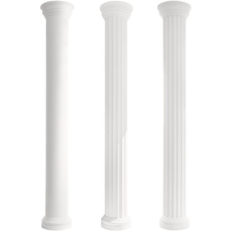 Säulen und Halbsäulen Fassade rund Set Auswahl 405mm LC103: Halbrund, Basis