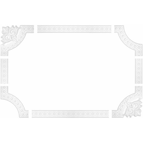 Wand- und Deckenumrandung Fries Stuck Rahmen stoßfest AC214: Segment AC214-12 260 x 260 x 20 mm (1/4)
