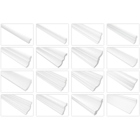 Stuckleisten weiß gemustert, EPS Styropor formfest, Marbet Deckenleisten  Serie-B: B-02 / 32x32mm, 2 Meter / 1 Leiste