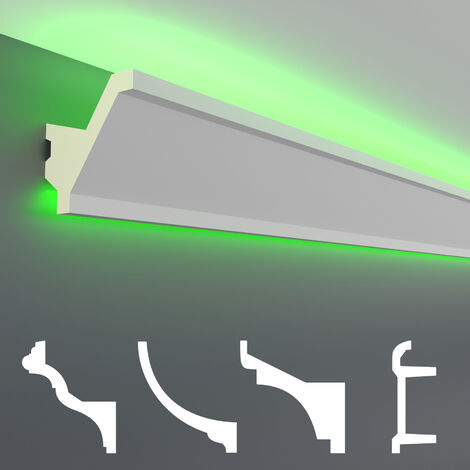 LED Stuckleisten aus PU - lichtundurchlässig, Variantenvielfalt & vorgrundiert - Sparpakete: LED-15 / 80x80mm, Muster