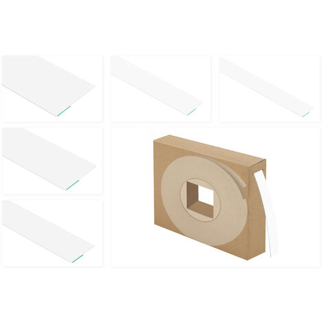 Flachleisten PVC weiß Meterware - Auswahl Standard, Knickwinkel & Weichlippe - HJ: HJ.2525 - 50x1.5mm mit Knickwinkel