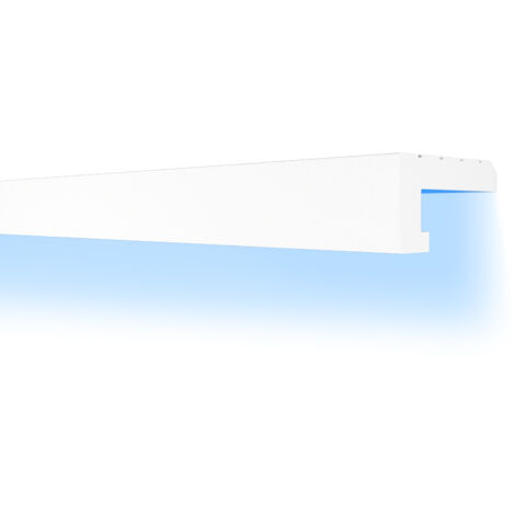 HEXIMO LED Schattenfugen Profil Stuckleisten, indirekte Beleuchtung XPS Styropor Trockenbau Decke:1.7 Meter / 1 Leiste, HLED-11 - 60x35 mm