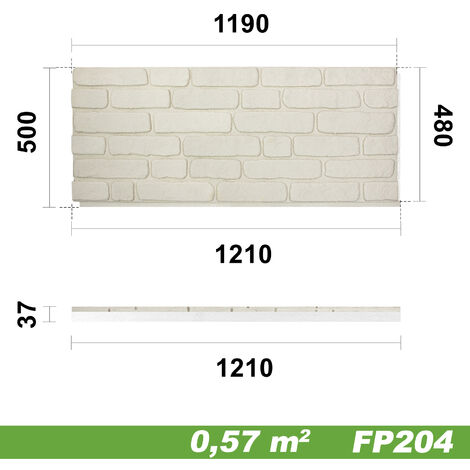 HEXIM Fassadenpaneele Steinoptik, Wandpaneele aus EPS Styropor, harte  Außenbeschichtung: 0.57qm / 1 Platte, FP204
