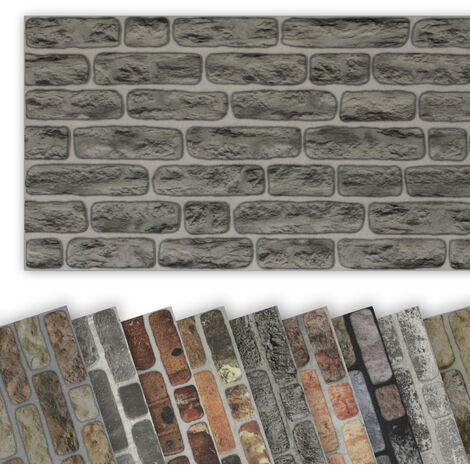 HEXIM Klinker Verblender Steinoptik, Wandpaneele aus EPS Styropor, Wandverkleidung Innen: 0.5qm / 1 Platte, WP1013