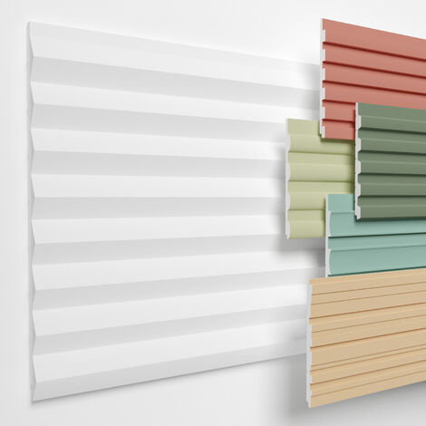 HEXIMO Lamellenwand XPS Akustikpaneele Wandverkleidung weiß Wandpaneele Lamellen Styropor Paneele: Musterstück / 15 cm, HLM-5-02