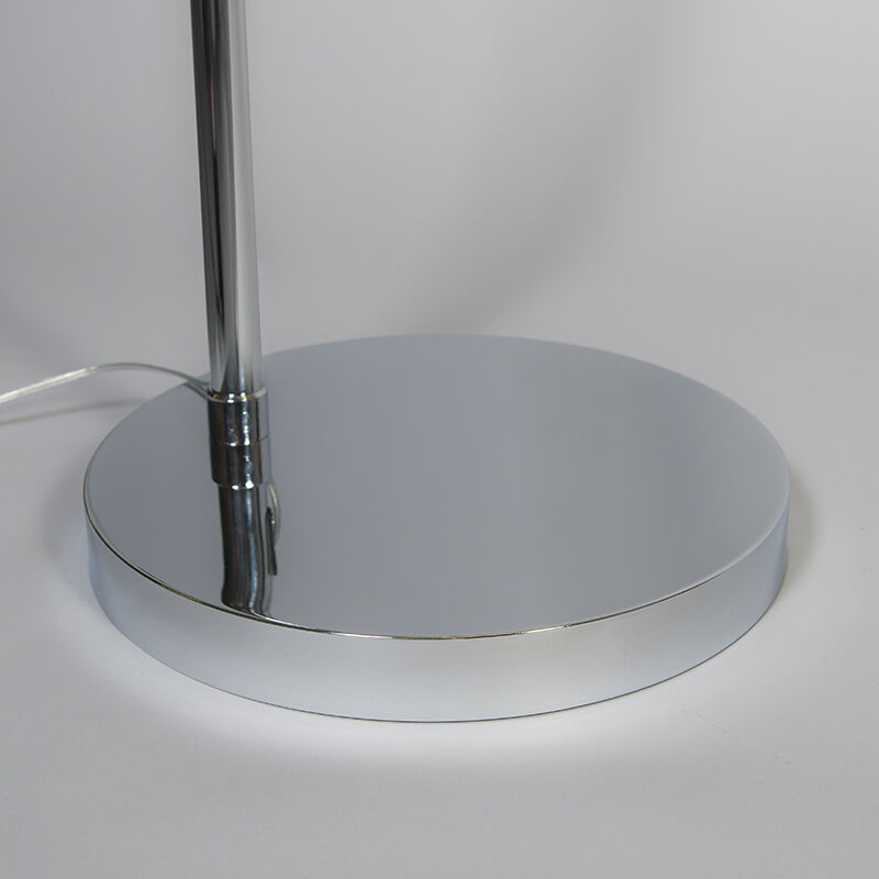 QAZQA Moderno Lámpara de arco cromo sin cubierta Metálica Redonda Adecuado para LED Max 1 60 x Watt 