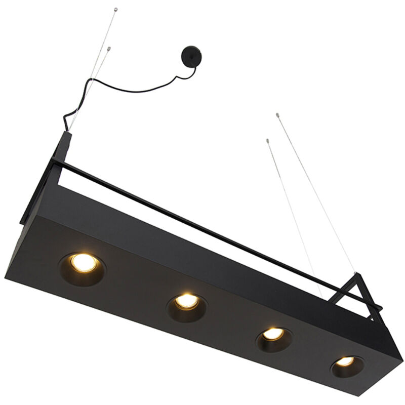 Lámpara Colgante Industrial Negra Malla 4 Luces - Cage | Leroy Merlin