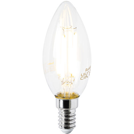 Bombilla LED E14 con forma de vela viento 9W, 410lm, 2700K, luz cálida