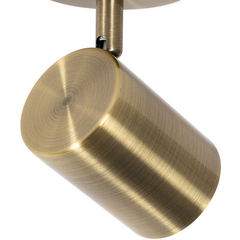 Qazqa Vidro - Lampada Da Soffitto Art Déco - 3 Luce - 44.5 Cm - Oro/Ottone - Art Déco - Soggiorno