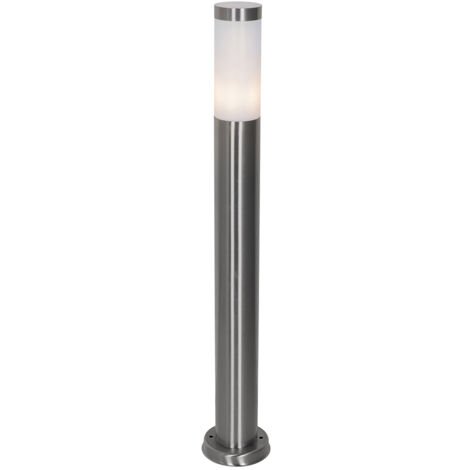 QAZQA Moderno Lámpara de poste moderna para exteriores de acero con opalino 80 cm IP44 - Rox Acero /Plástico Alargada Adecuado para LED Max. 1 x 20 Watt