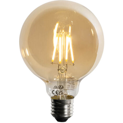 LUEDD Bombilla LED regulable en 3 pasos E27 oro G95 4W 450lm 2700K (1/4)