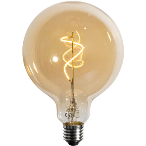 LUEDD Filamento espiral LED regulable E27 dorado G125 4W 270lm 2700K (1/3)