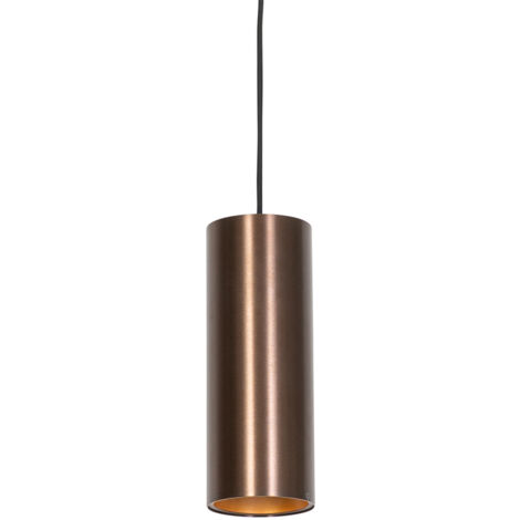 QAZQA Moderno Lámpara colgante inteligente bronce oscuro con Wifi GU10 50mm - Tubo Aluminio Redonda Adecuado para LED Max. 1 x 4.7 Watt (1/5)