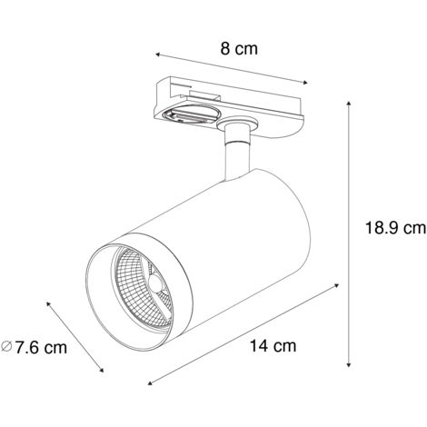 QAZQA Industrial Plafón Industrial Blanco Con Plateado 3-luces Regulable - Magnax Acero Alargada Adecuado Para Led Max 3 X 40 Watt 78547916