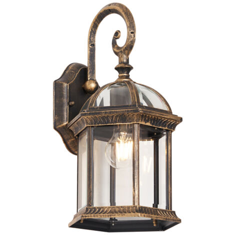 QAZQA Clásico/Antiguo Lámpara de pared para exterior clásica oro antiguo IP44 - Glasgow Aluminio Otros Adecuado para LED Max. 1 x 15 Watt