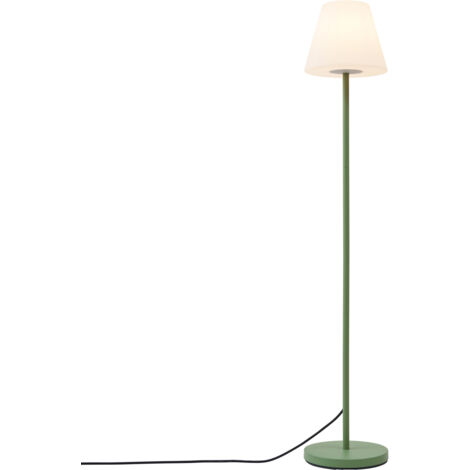 QAZQA Moderno Lámpara de pie para exterior verde con pantalla blanca IP65 - Virginia Acero /Plástico Alargada Adecuado para LED Max. 1 x 15 Watt (1/5)