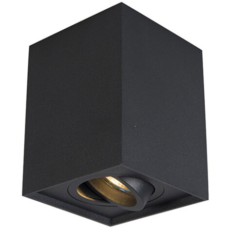 QAZQA + Moderno Foco inteligente negro ajustable con WiFi GU10 - Quadro Up Acero Cuadrada Adecuado para LED Max. 1 x 5 Watt (1/4)